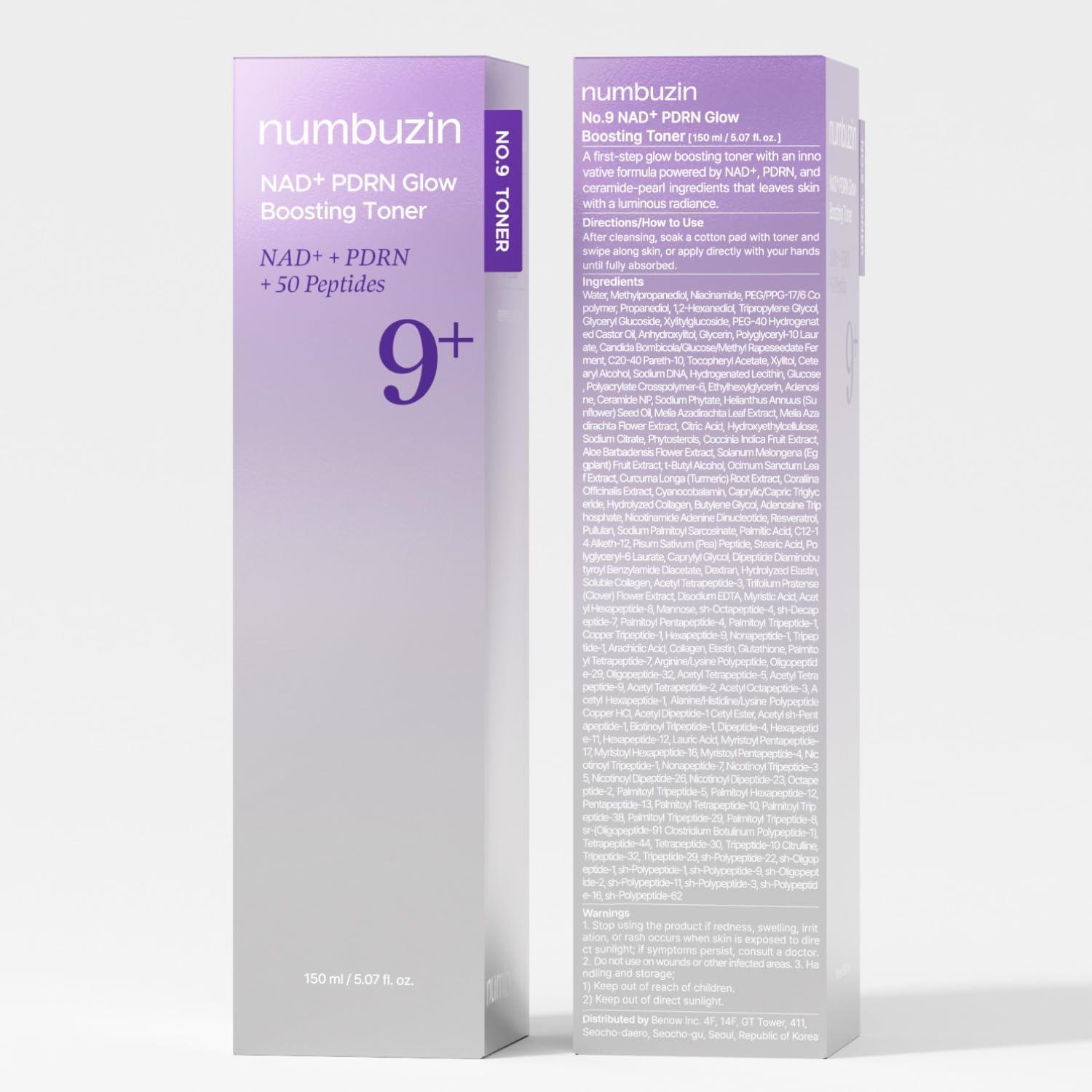 Numbuzin – No.9+ NAD+ PDRN Glow Boosting Toner - intensyviai atstatantis tonikas