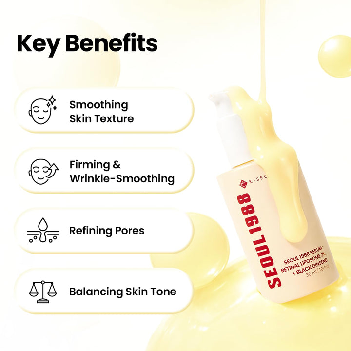 K-SECRET – SEOUL 1988 Serum: Retinal Liposome 2% + Black Ginseng - veido serumas