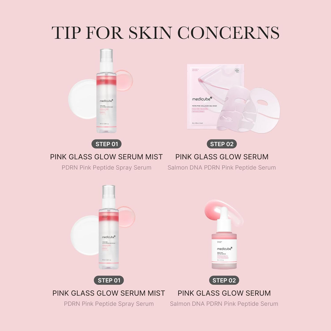 Medicube PDRN Pink Glutathione Serum Mist – purškiamas veido serumas su PDRN