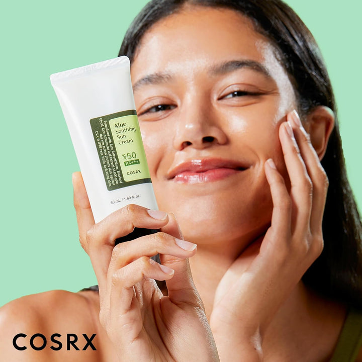 COSRX – Aloe Soothing Sun Cream SPF50 PA+++ - apsauginis kremas nuo saulės