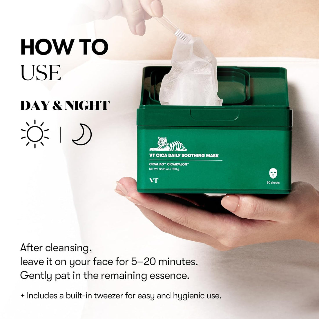 VT Cosmetics – Cica Daily Soothing Mask - lakštinės veido kaukės