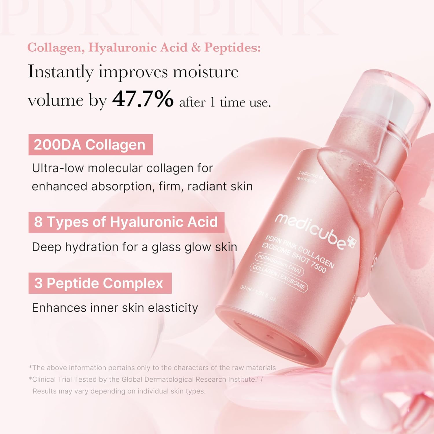 Medicube - PDRN Pink Collagen Exosome Shot Serum 7500 - serumas