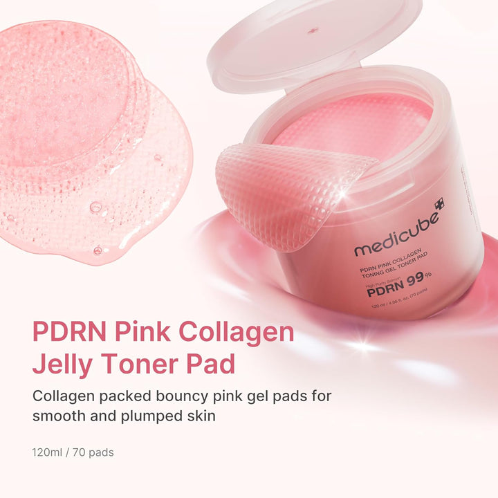 Medicube - PDRN Pink Collagen Toning Gel Toner Pad - toniko padeliai