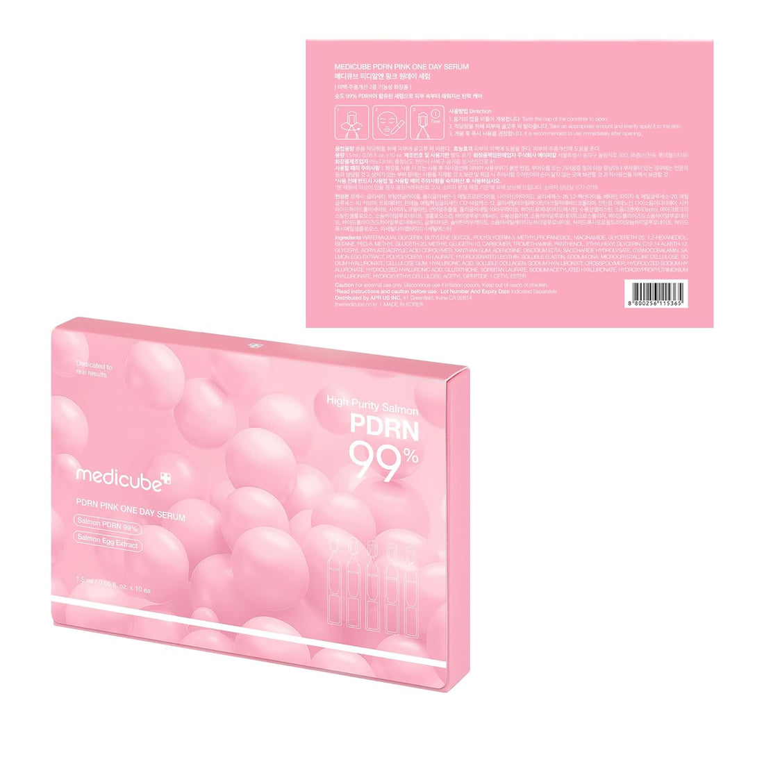 Medicube – PDRN Pink One Day Serum - vienkartinės ampulės odos atnaujinimui ir švytėjimui