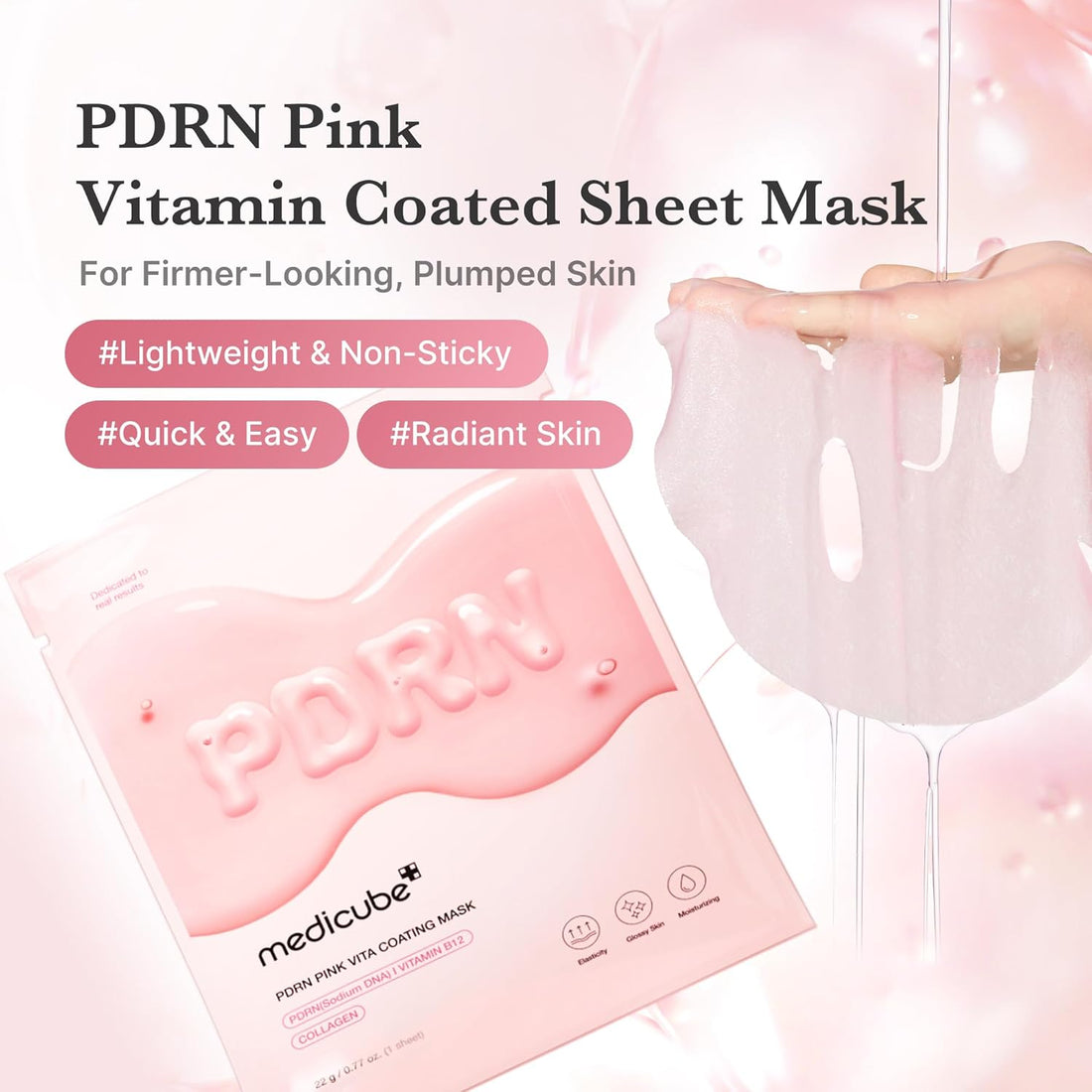 Medicube - PDRN Pink Vita Coating Mask - veido kaukė