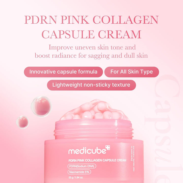 Medicube - PDRN Pink Collagen Capsule Cream - veido kremas