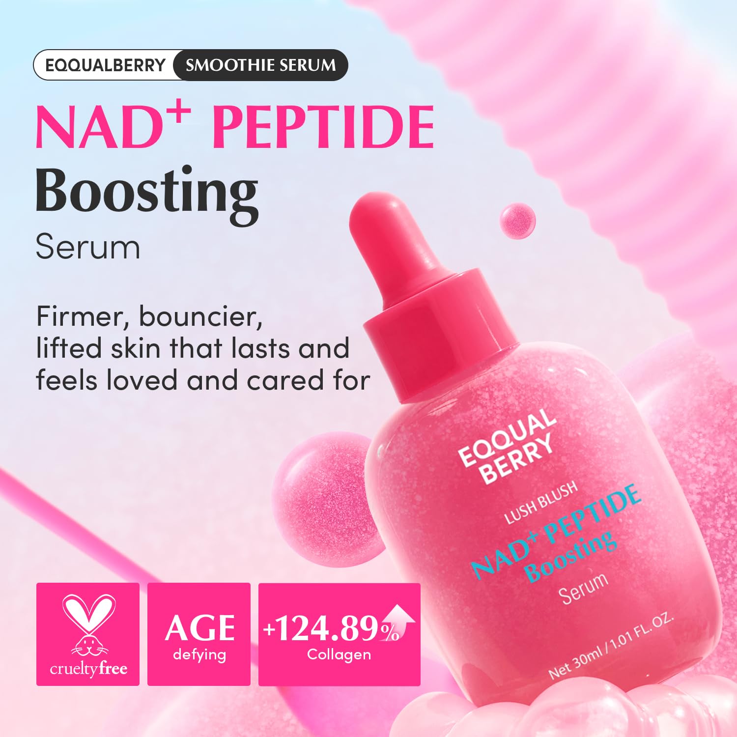 Eqqualberry – NAD+ Peptide Boosting Serum - veido serumas
