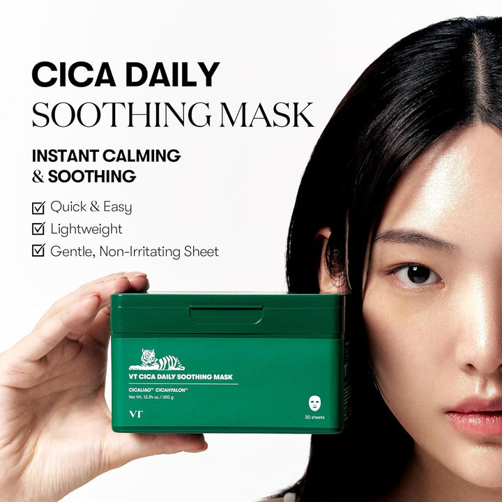 VT Cosmetics – Cica Daily Soothing Mask - lakštinės veido kaukės
