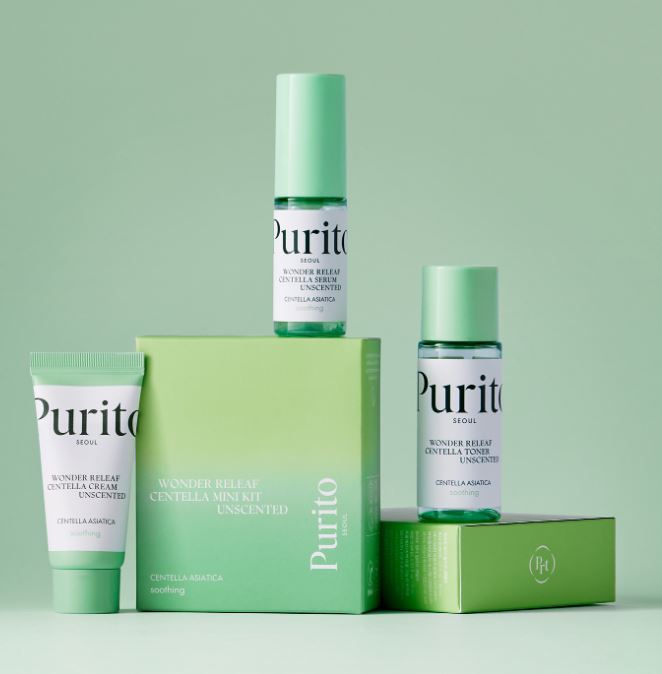 PURITO – Wonder Releaf Centella Mini Kit Unscented - kosmetikos mini rinkinys