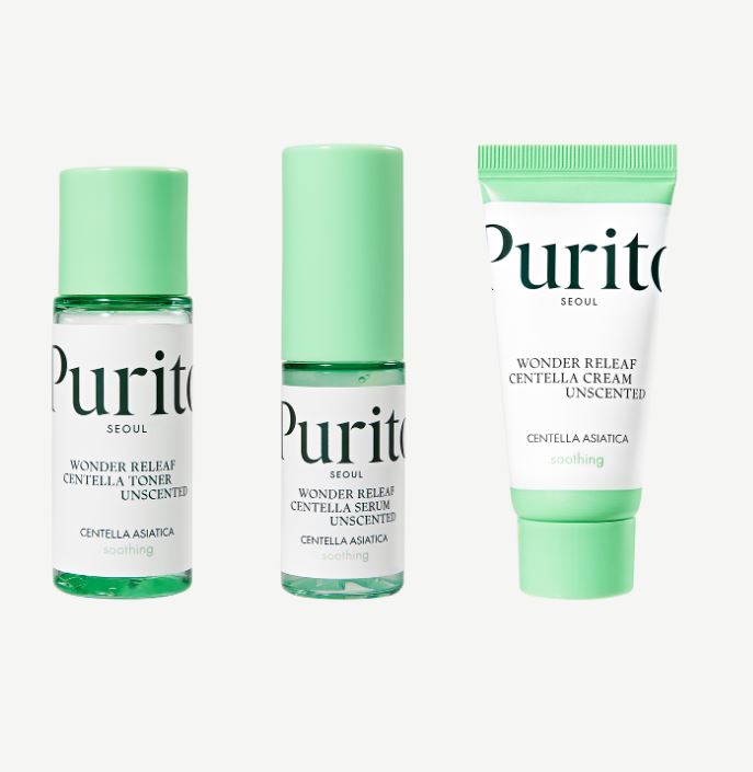 PURITO – Wonder Releaf Centella Mini Kit Unscented - kosmetikos mini rinkinys