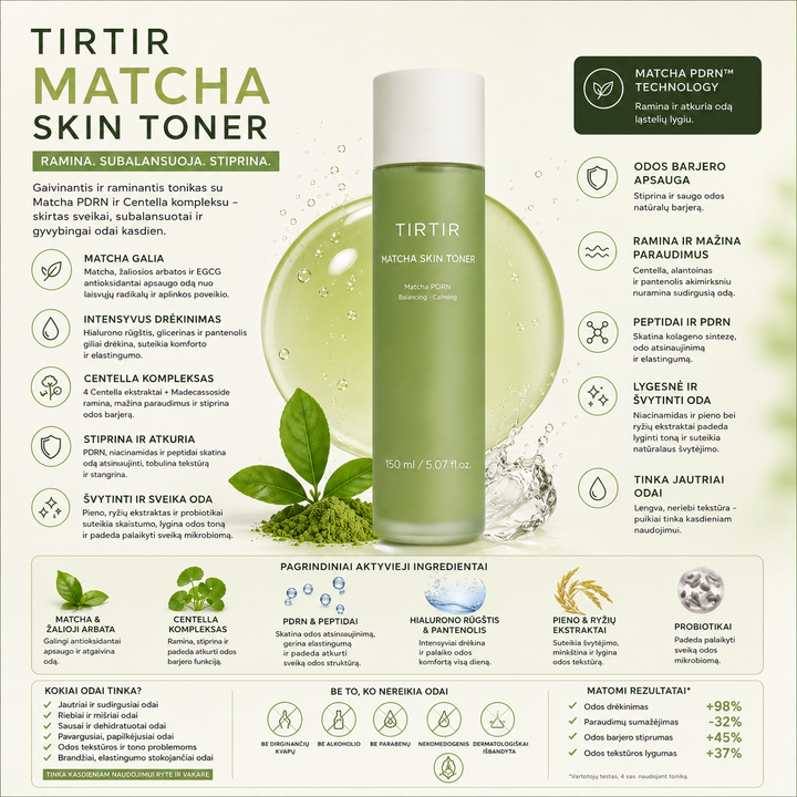 TIRTIR – Matcha Skin Toner - tonikas su matcha ekstraktu