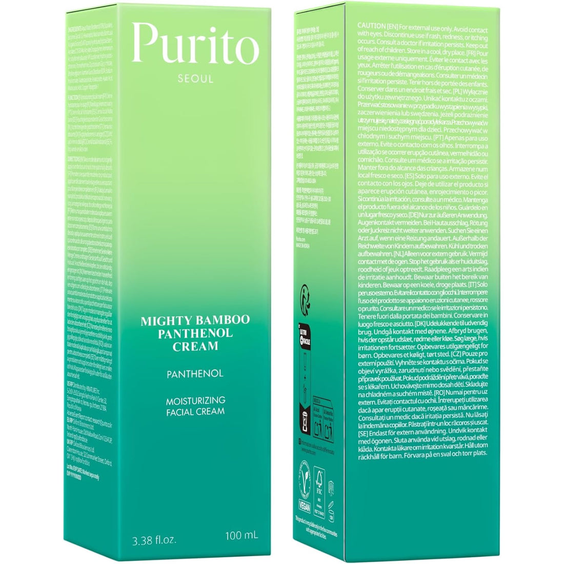 PURITO – Mighty Bamboo Panthenol Cream - atstatomasis veido kremas