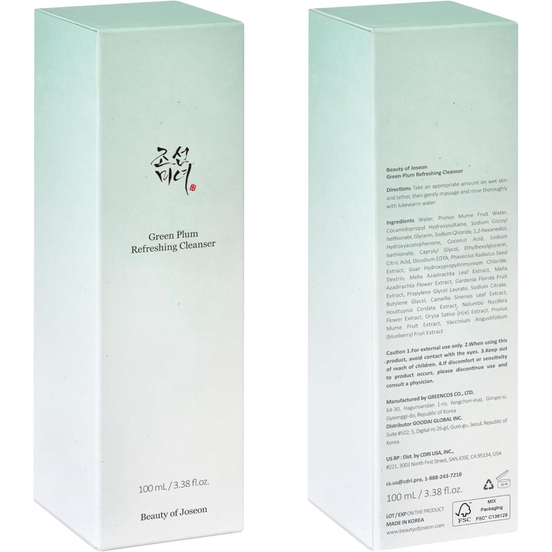 Beauty of Joseon – Green Plum Refreshing Cleanser - veido prausiklis